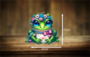 flower frog sticker - DTFD19