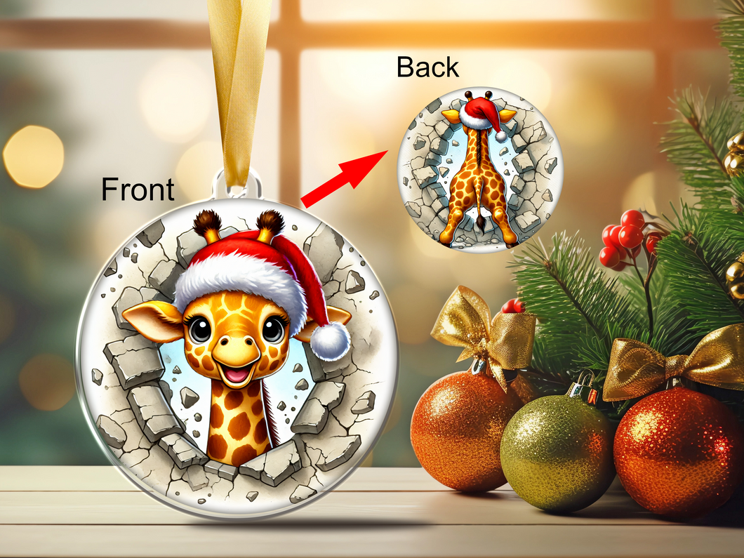 double sided ornament - giraffee